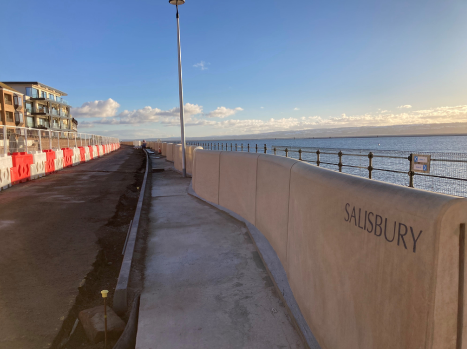 Salisbury Lighting And Kerbs at the West Kirby sea wall