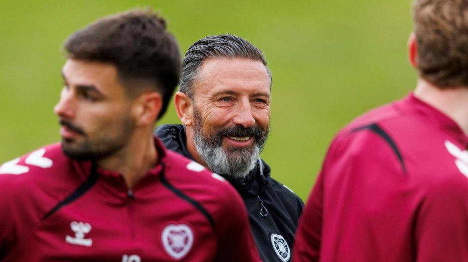 Heart of Midlothian head coach Derek McInnes at training