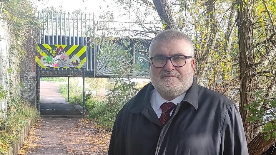 Mayor Dave Hodgson by a bridge in Bedford