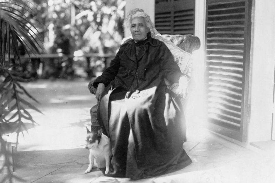 Portread o Liliuokalani, Brenhines Hawaii (1838-1917). (Llun wedi ei dynnu yn 1917)