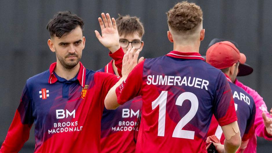 Jersey celebrate a wicket