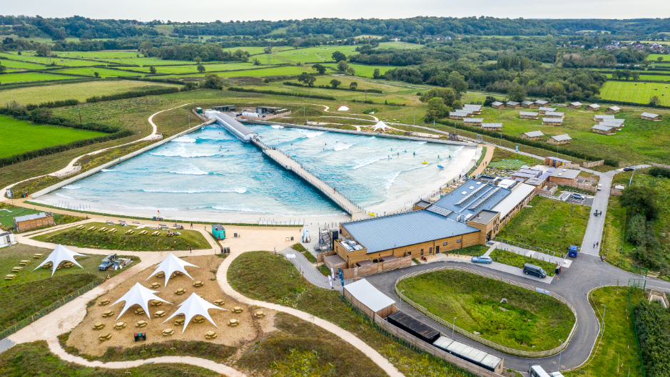 An image taken from a drone of The Wave complex, now completed