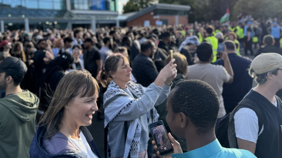 Crowds gathered in Newcastle