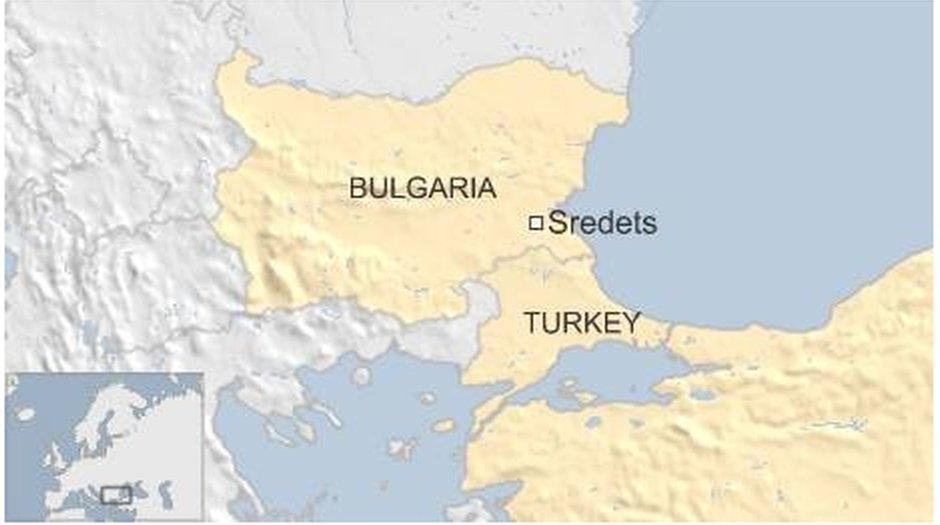 Map of Bulgaria and Turkey showing town where Afghan migrant was shot dead - 16 October 2015