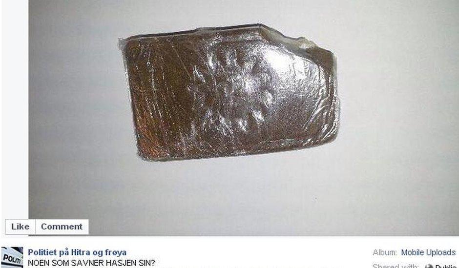 Picture of the lump of hashish found in Norway