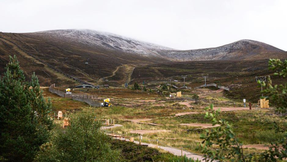 Cairngorm Mountain ski centre with a snow-covered hill