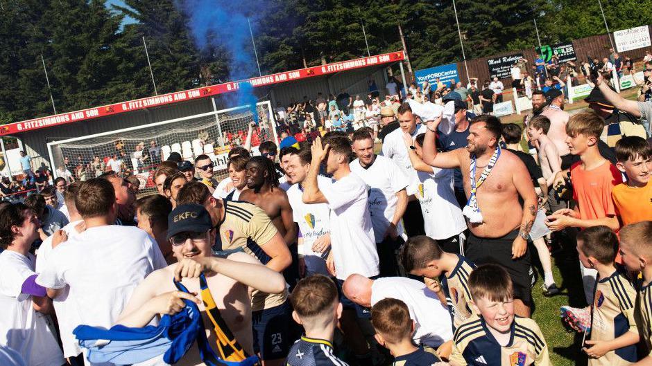 Fans invade the pitch at Bonnyrigg