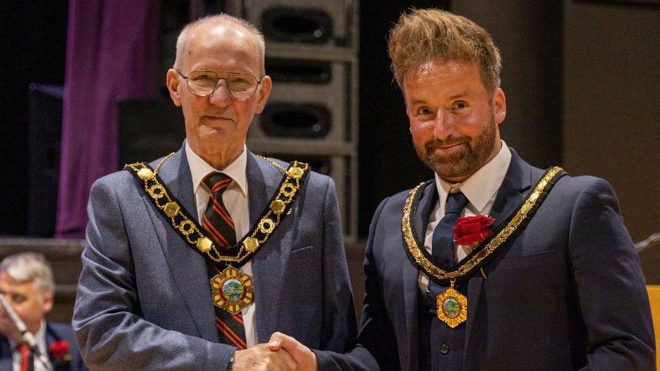 Mayor of Telford and Wrekin Arnold England and Deputy Mayor Ian Preece