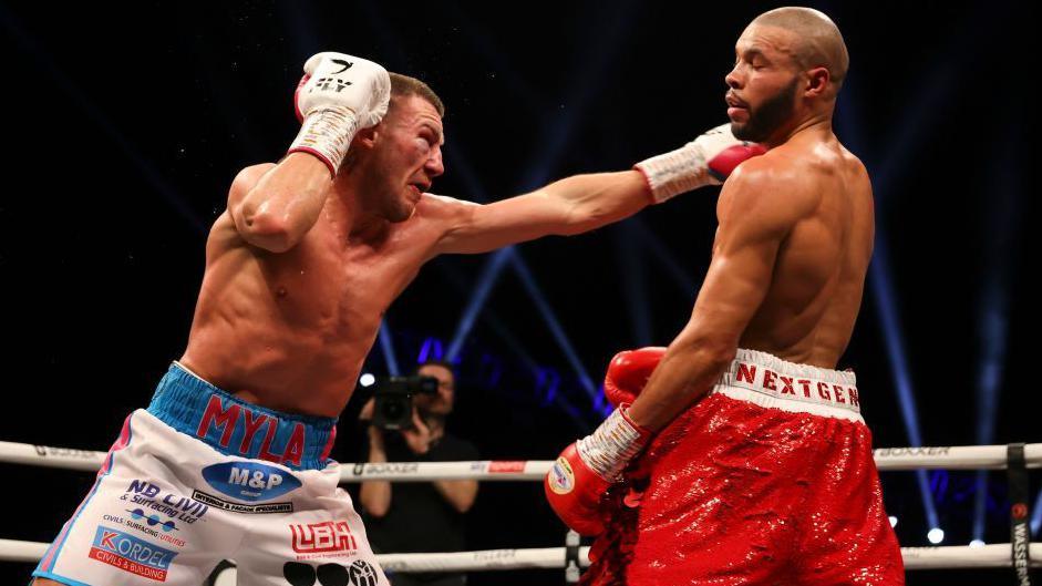 Liam Williams misses a punch against Chris Eubank