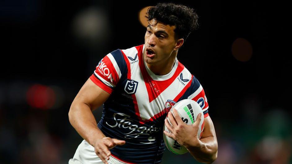 Joseph Suaalii playing for Sydney Roosters