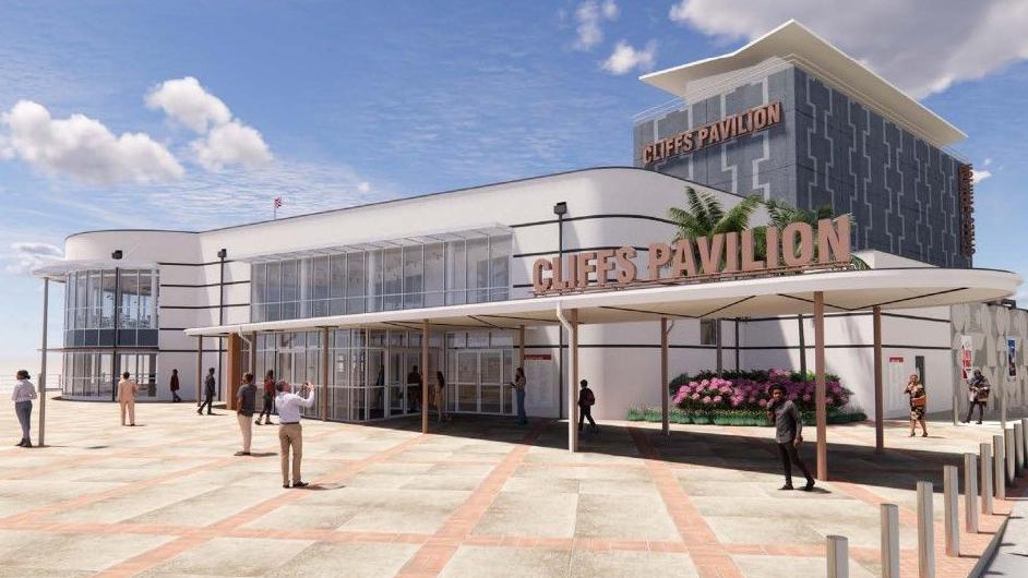 Artists impression of what the improved Cliffs Pavilion will look like 