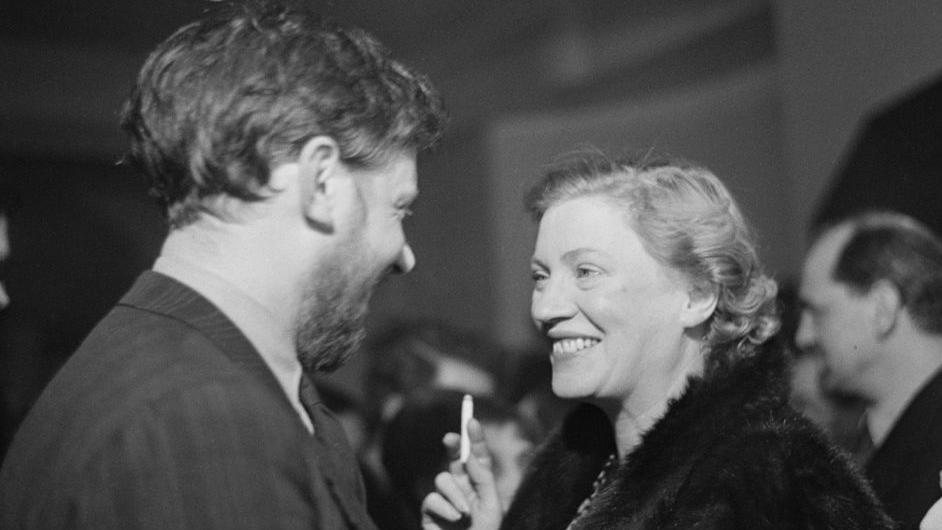 Photographer Lee Miller, pictured with art critic Frederick Laws in 1950