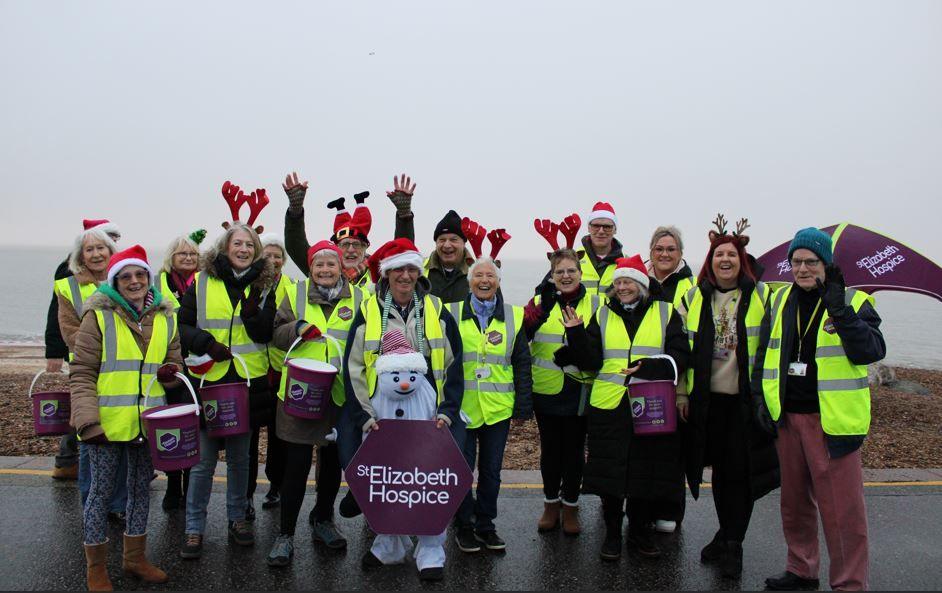 Volunteers gathered on Felixstowe seafront