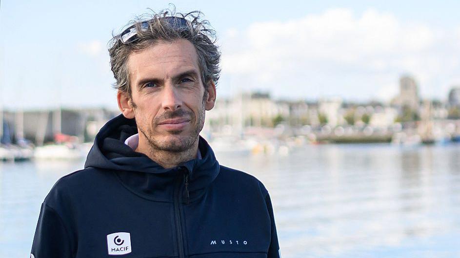 Charlie Dalin poses during a photo session in Concarneau, western France, in September 2025