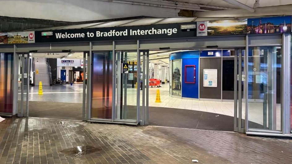 Bus station entrance at Bradford Interchange