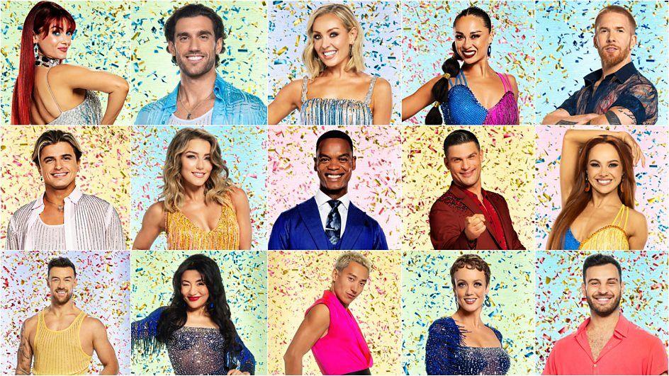 Composite image showing all the Strictly professional dancers listed in a 3x5 grid - Dianne Buswell, Julian Caillon, Amy Dowden, Katya Jones, Neil Jones, Nikita Kuzmin, Jowita Przystał, Johannes Radebe, Aljaž Škorjanec, Alexis Warr, Kai Widdrington, Nancy Xu, Carlos Gu, Lauren Oakley and Vito Coppola.