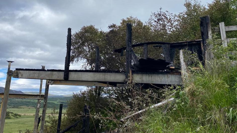 Destroyed bird hide