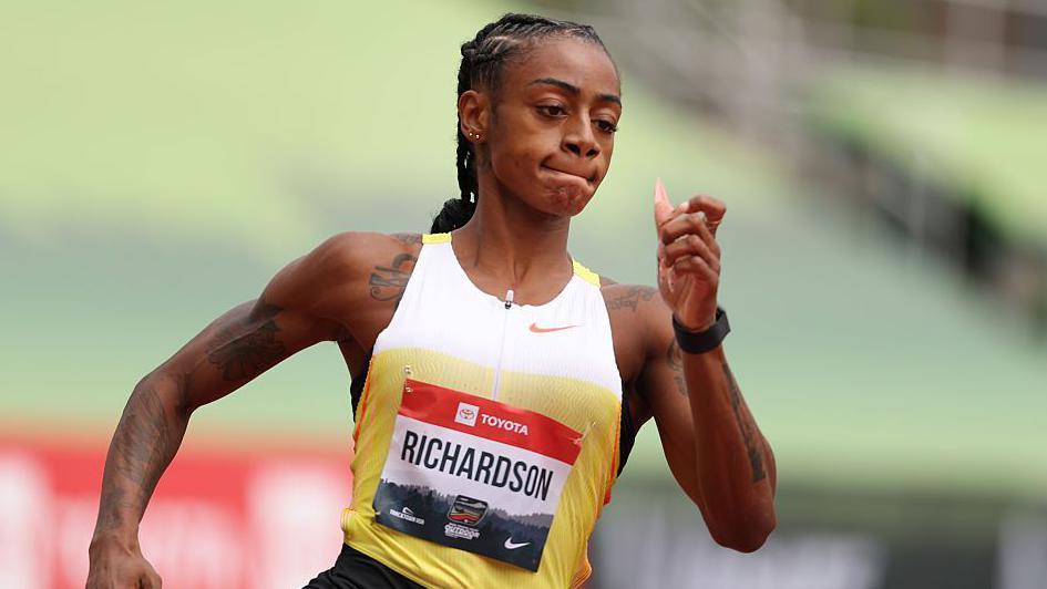 Sha'Carri Richardson in a race