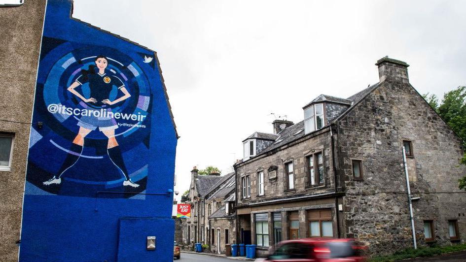 A mural of Caroline Weir in central Dunfermline