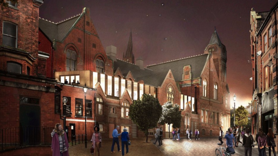 An artist's impression brightly-lit Victorian-style building