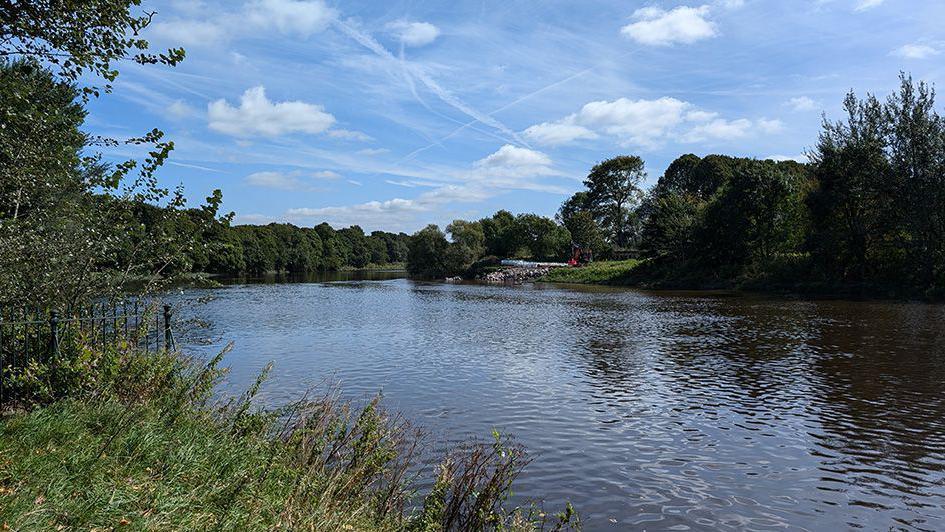 View of the River Ribble now the old tram bridge has been demolished 