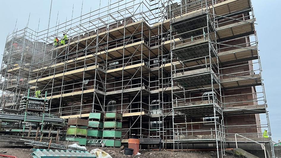 Scaffolding at Inverness Castle