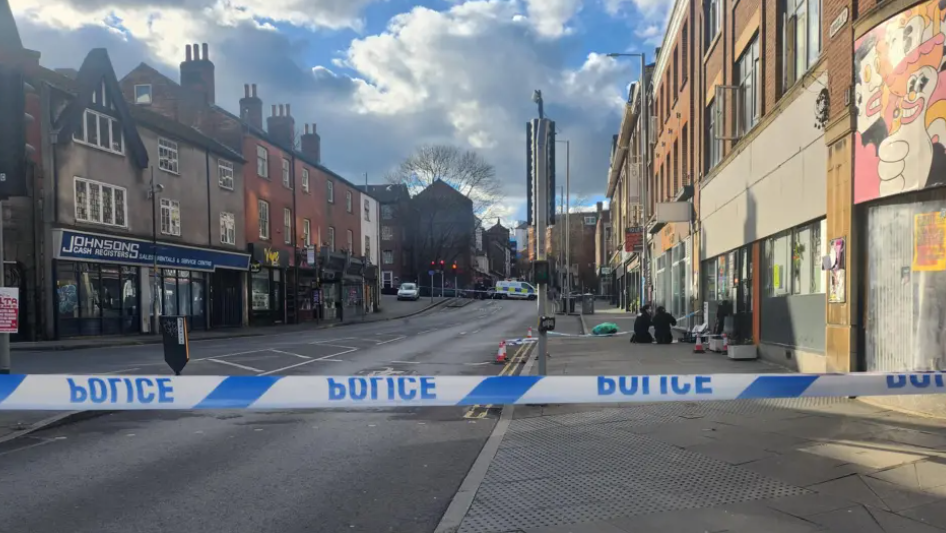 A police cordon with tape in Hockley