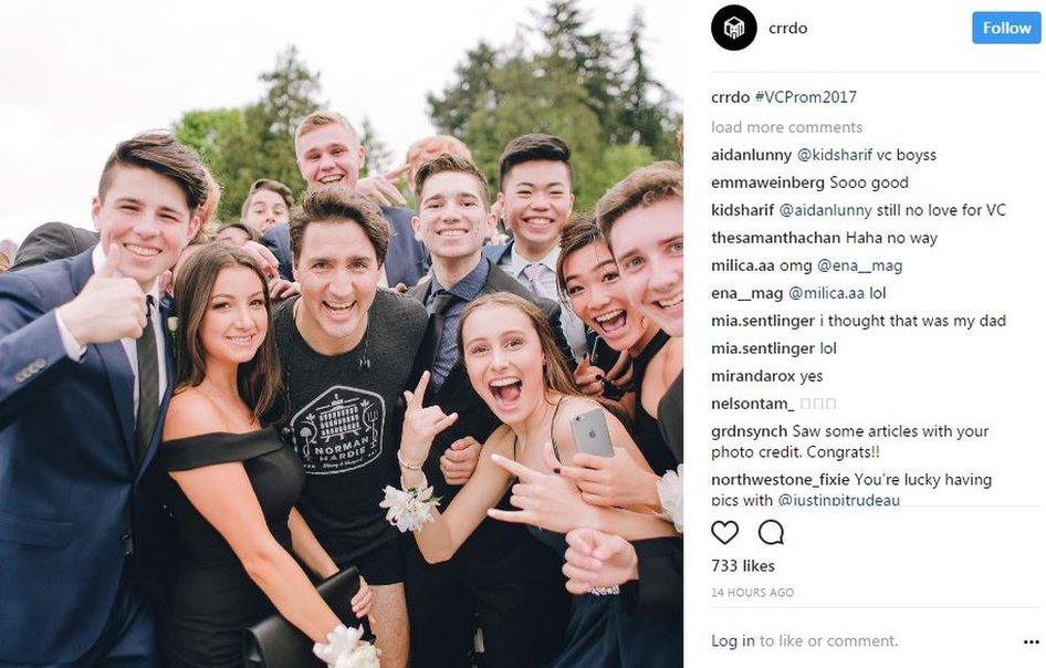 Photographer Cam Corrado captured the students' moment with PM Justin Trudeau