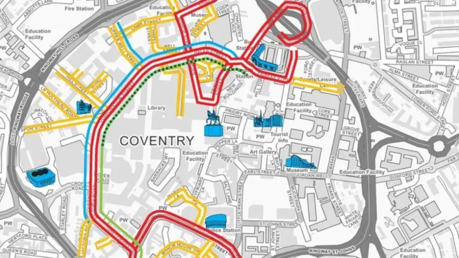 Map of proposed restrictions in Coventry