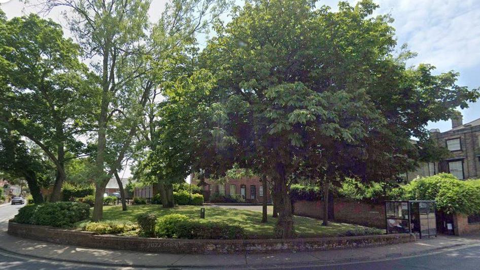 A view of a small green area in Leiston