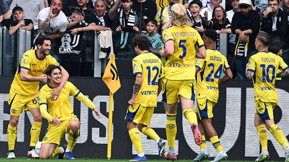 Kieron Bowie scores as relegated Hellas Verona hold Juventus - BBC Sport