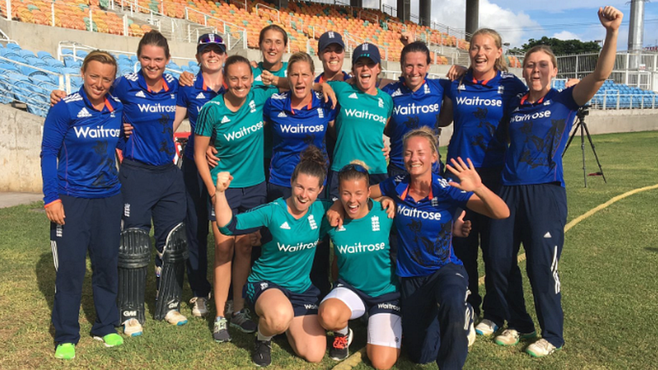 England celebrate their series win