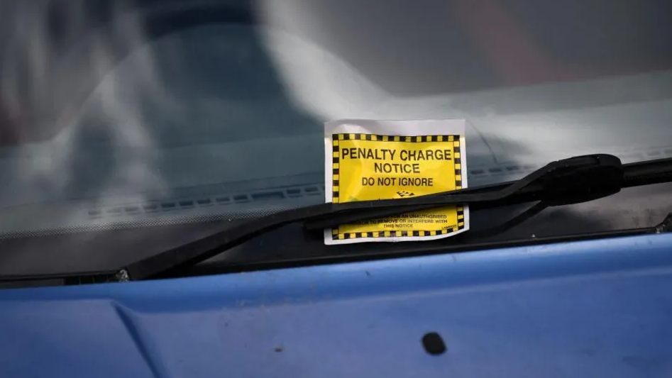 Parking ticket on a vehicle