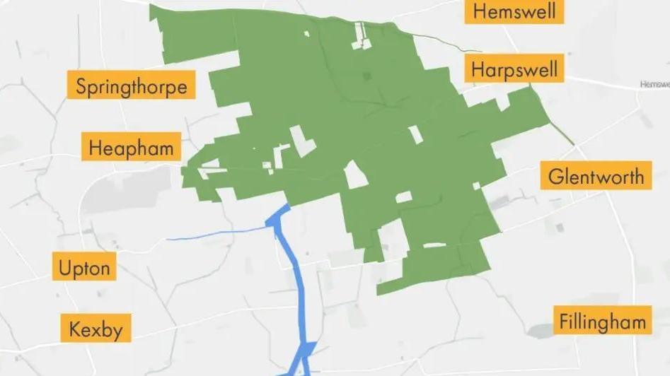 A map of the proposed location and scale.