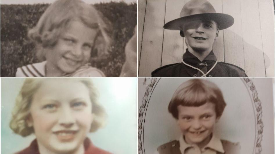 A composite photograph of four portrait pictures of Sunderland children who died on board of SS City of Benares. Irene Smith is top left, smiling with her head tilted. She has short blonde hair, which is curly at the ends. The photo next to her is of Geoffrey Crawford, smiling at the camera. He is wearing wide brim hat and a black shirt and tie. In the lower left corner is Edith Smith, smiling in a red coat. Her short blonde hair is curly at the ends. the photo next to her shows Maureen Dixon, smiling at the camera. She is wearing a white shirt and has short straight brown hair and a fringe.