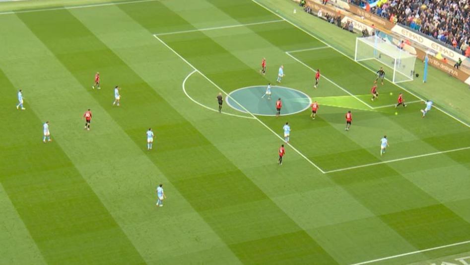 Bruno Fernandes was watching Jeremy Doku, not Phil Foden when the ball comes across for Manchester City's first goal