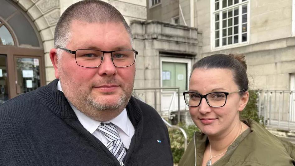 Lewis and Zoe Steeper attending their son Oliver's inquest