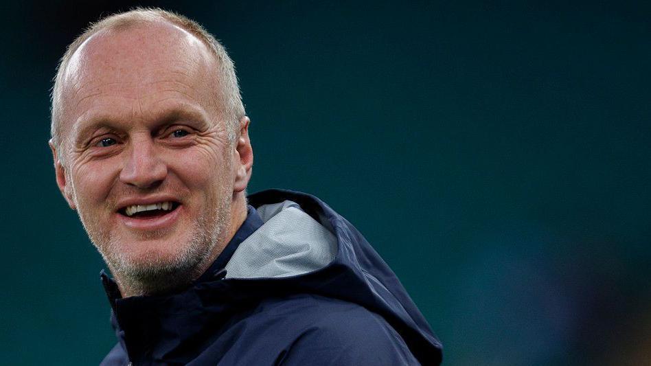 England attack coach Lee Blackett looks on ahead of the Test match against Fiji at Twickenham in November