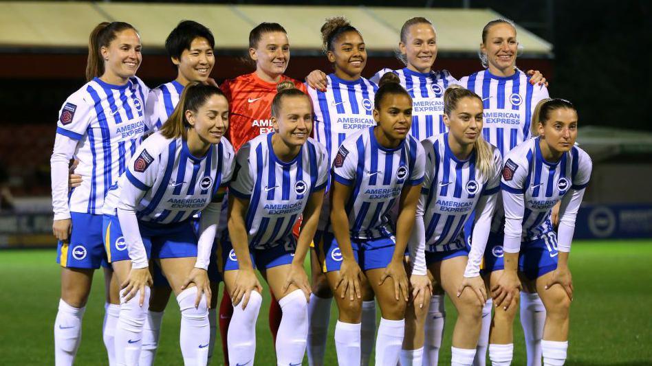 Brighton Women lining up in the WSL