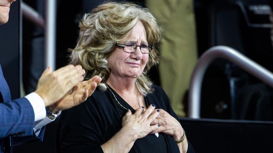 Bev Vance, mother of Senator JD Vance, during the Republican National Convention (RNC) at the Fiserv Forum in Milwaukee, Wisconsin, US, on 17 July 2024