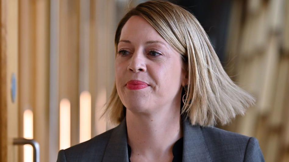A head and shoulders shot of Jenny Gilruth in the Scottish Parliament