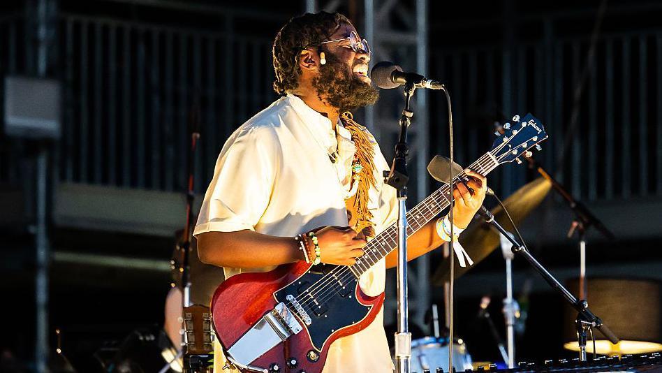 Michael Kiwanuka performs during Cross The Tracks 2025 at Brockwell Park