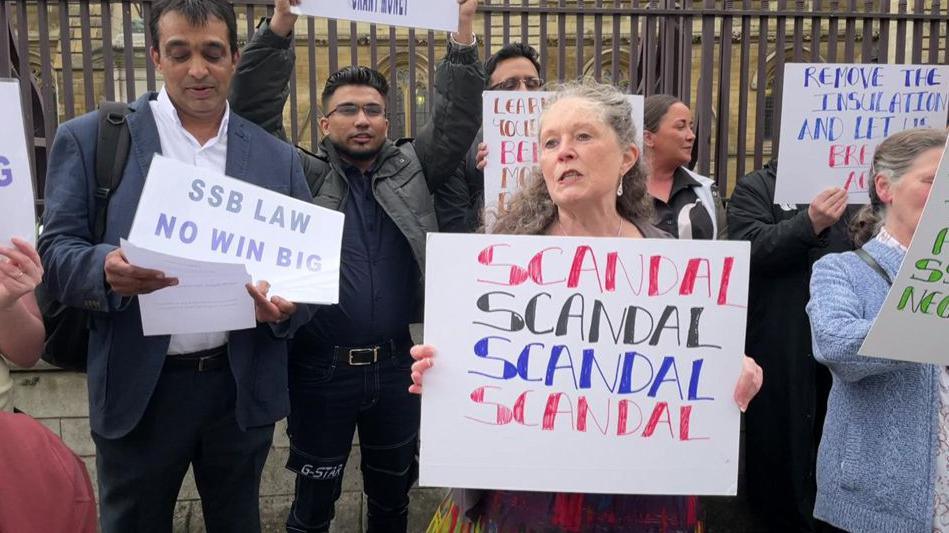 The protest in London