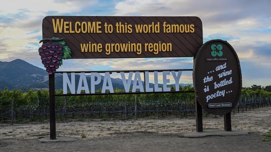 A sign in Napa, one of California's main winegrowing regions