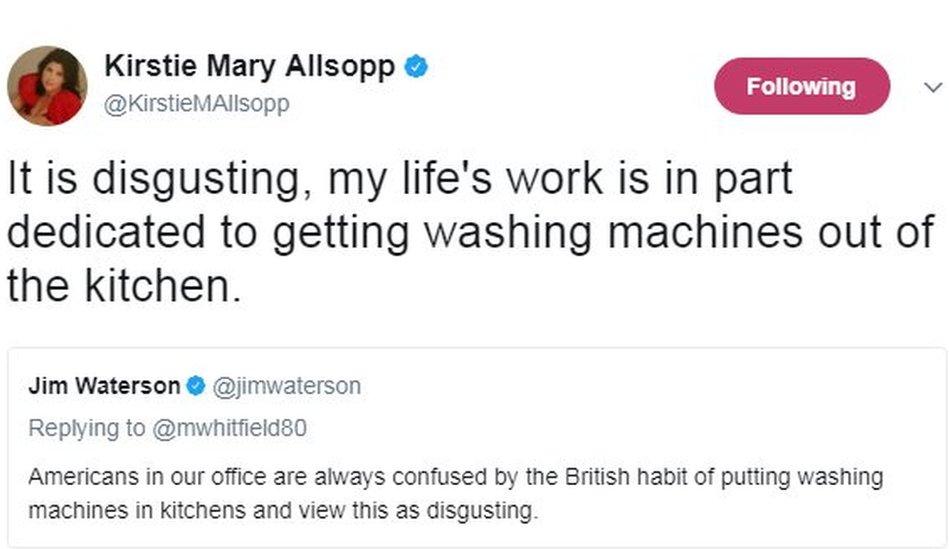 It is disgusting, my life's work is in part dedicated to getting washing machines out of the kitchen.