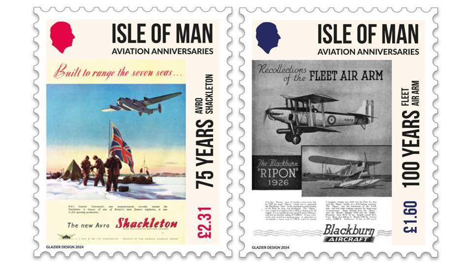 Stamps featuring 75 years of Avro Shackleton and 100 years of the Fleet Air Arm