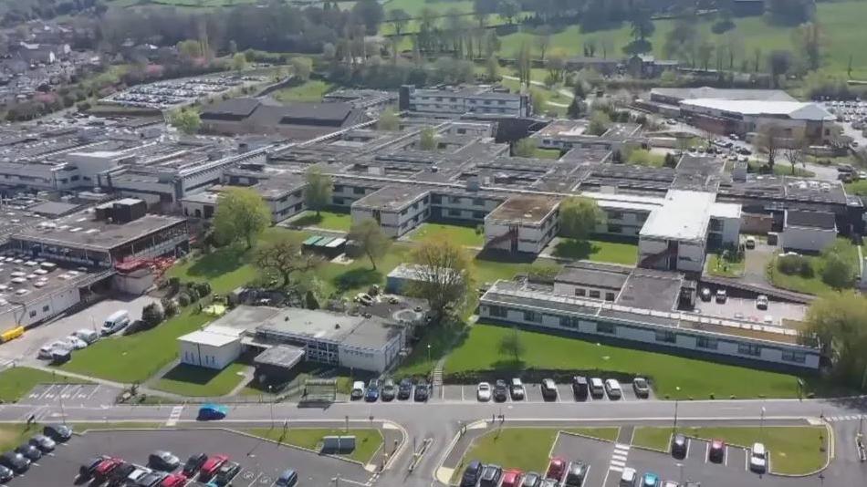 An aerial view of Airedale Hospital in Steeton, West Yorkshire.