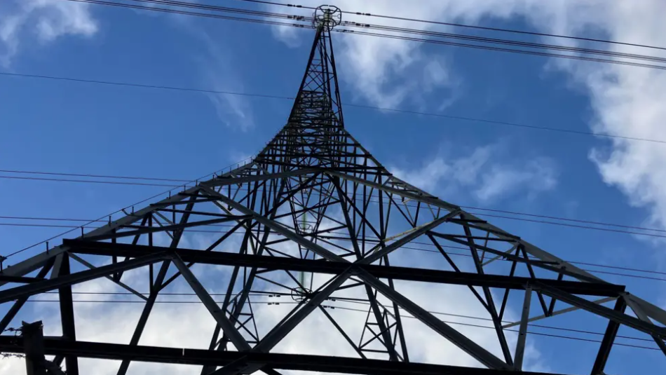 Telephone pylon and blue sky