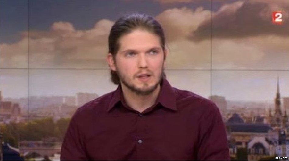 Still image from interview with Lilan Lepere, who hid from Paris gunmen - January 2015