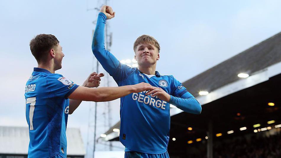 Jimmy-Jay Morgan celebrates a goal for Peterborough